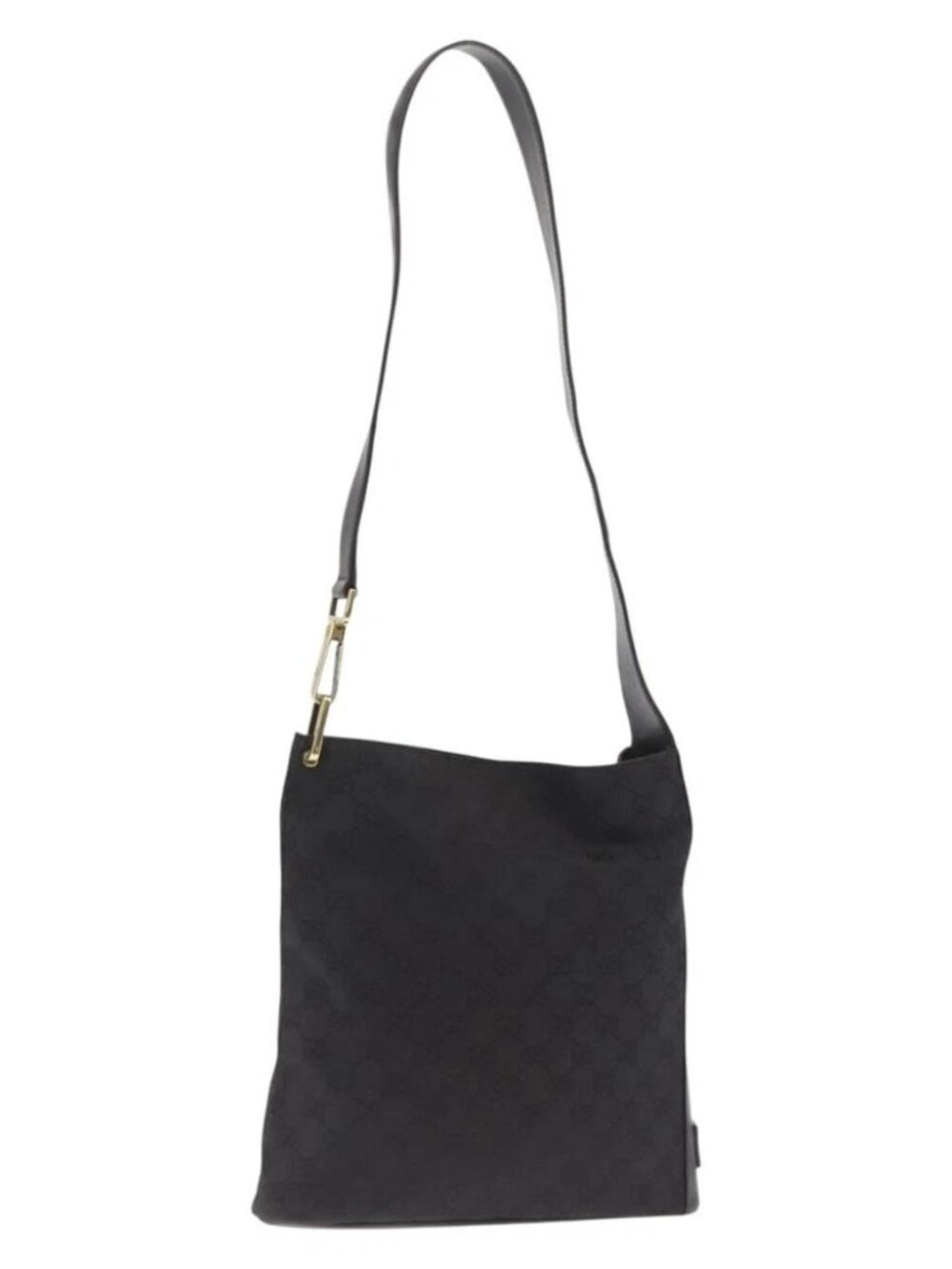GUCCI GG Canvas Shoulder Bag Black Gold 91761 Auth 160003 - Picture 2 of 16